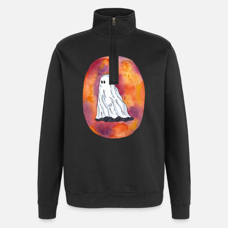 Geist in feurigen Farben - Quarter-Zip-Sweatshirt - Schwarz