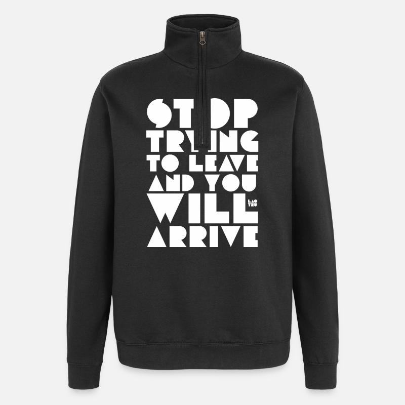 Citation de Lao Tseu - Sweat à zip 1/4 - noir