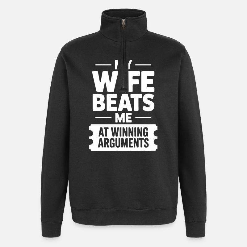 Witty Rivalry: Winning Arguments - Quarter-Zip Sweatshirt - black