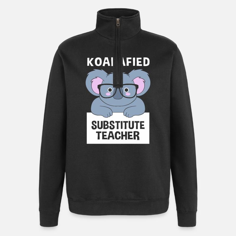 Substitute Teacher Substitute Teacher - Quarter-Zip Sweatshirt - black
