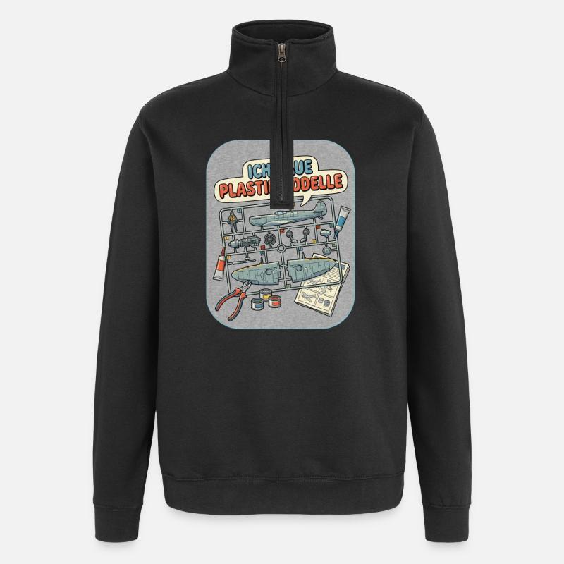 I build plastic models - Quarter-Zip Sweatshirt - black