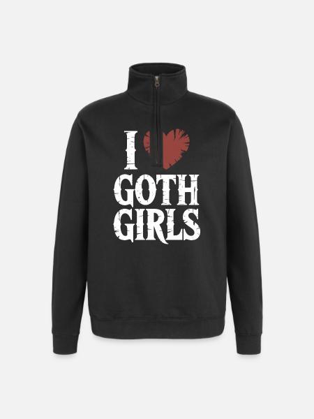 I Heart Goth Girls - Quarter-Zip Sweatshirt - black