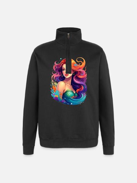 Sirène sexy - Sweat à zip 1/4 - noir