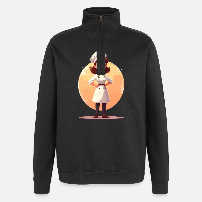 cuire - Sweat à zip 1/4 - noir