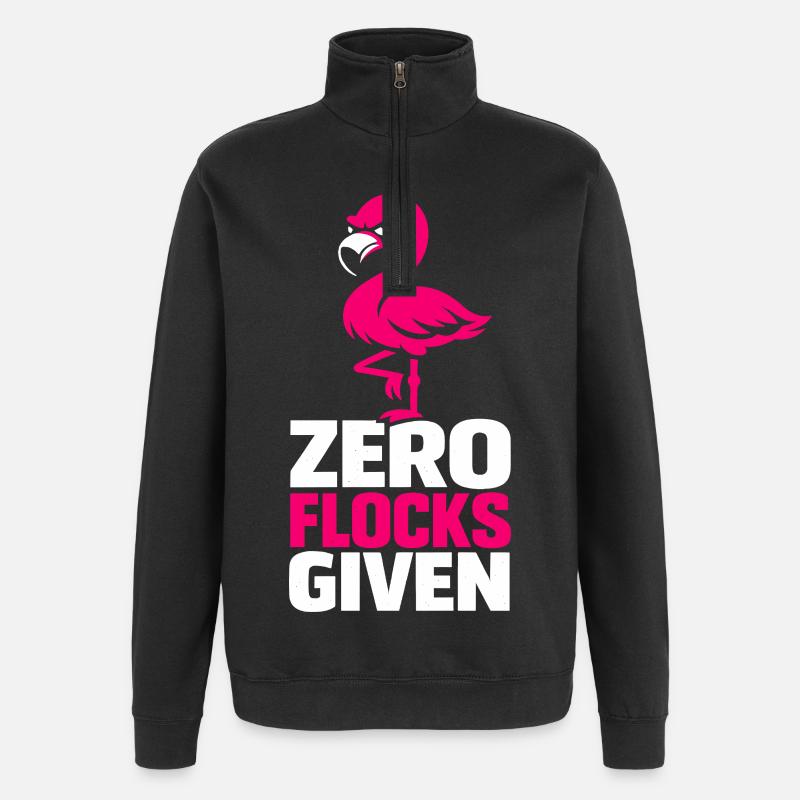 Zero Flocks Given - Quarter-Zip Sweatshirt - black
