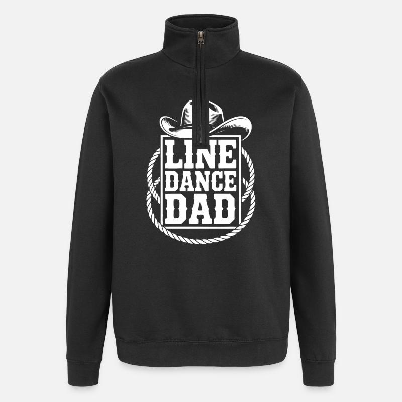 Danse en ligne papa - Sweat à zip 1/4 - noir
