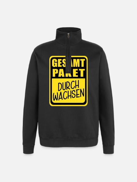 Lustiges Gesamtpaket Durchwachsen - Quarter-Zip-Sweatshirt - Schwarz
