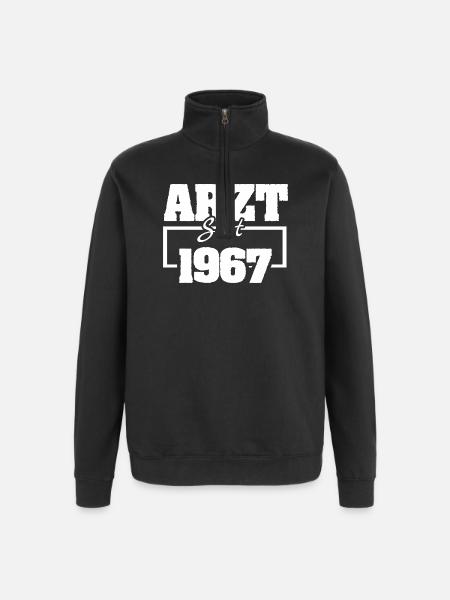 Arbeitsmediziner 19 - Quarter-Zip-Sweatshirt - Schwarz
