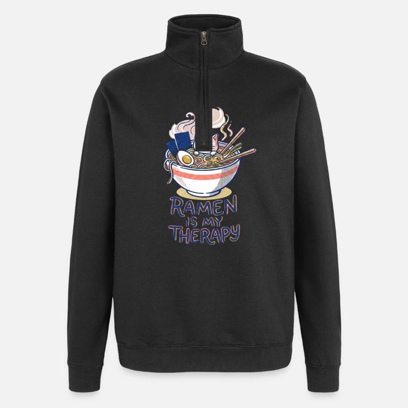 Ramen Therapy - Quarter-Zip-Sweatshirt - Schwarz
