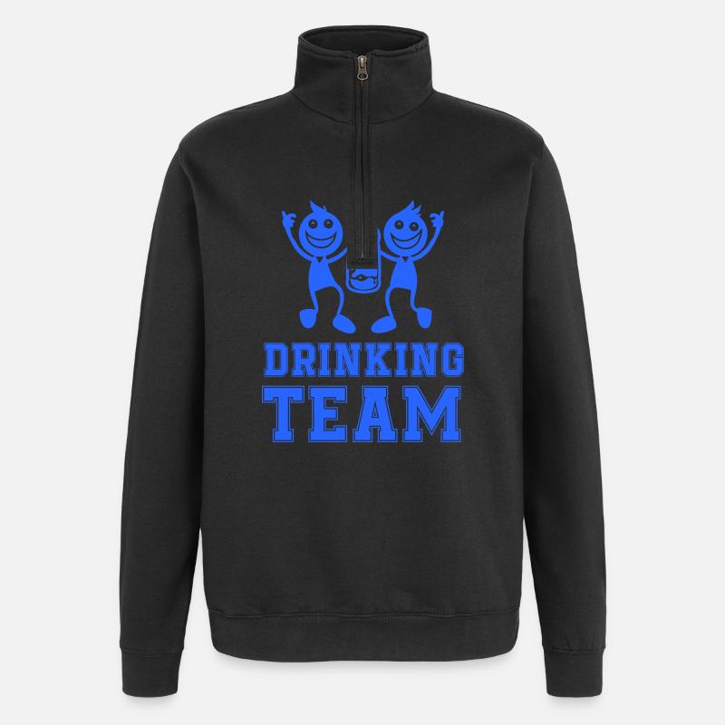Friends Drinking Beer Bottle Heroes - Quarter-Zip Sweatshirt - black