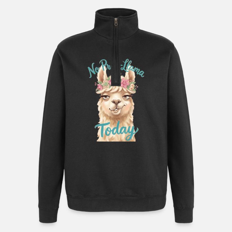 No Prob-Llama Today - Quarter-Zip-Sweatshirt - Schwarz