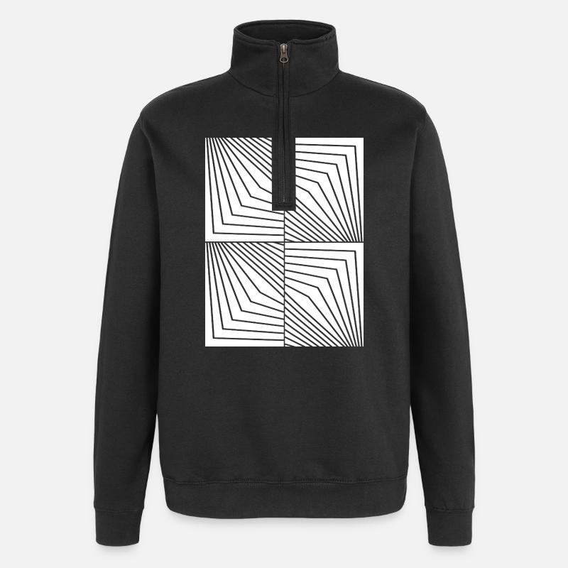 Opart Lines Constellation - Quarter-Zip Sweatshirt - black