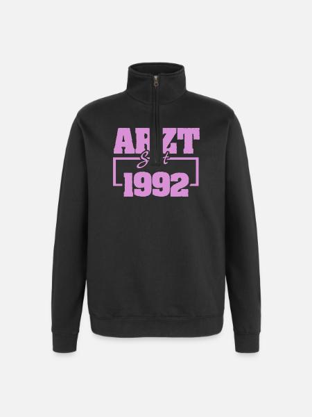199 - Quarter-Zip-Sweatshirt - Schwarz