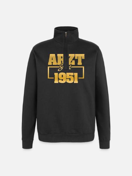 Aerztin 1951 - Quarter-Zip-Sweatshirt - Schwarz