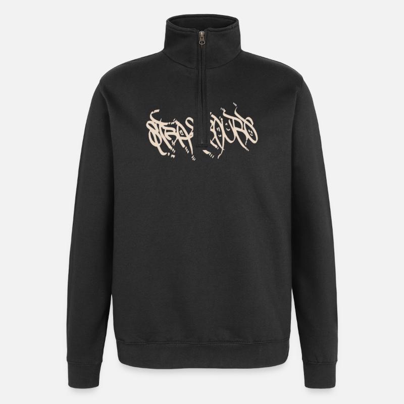 T-shirt graffiti urbain Strasbourg - Sweat à zip 1/4 - noir