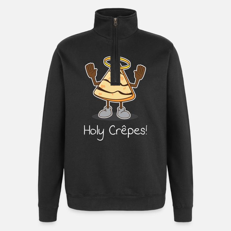 Holy Crêpes ! Design - Sweat à zip 1/4 - noir