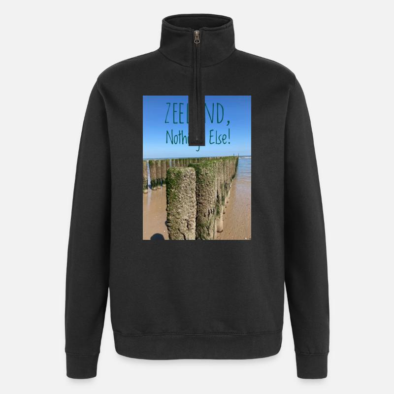 Zeeland Déclarations sur la plage - Sweat à zip 1/4 - noir