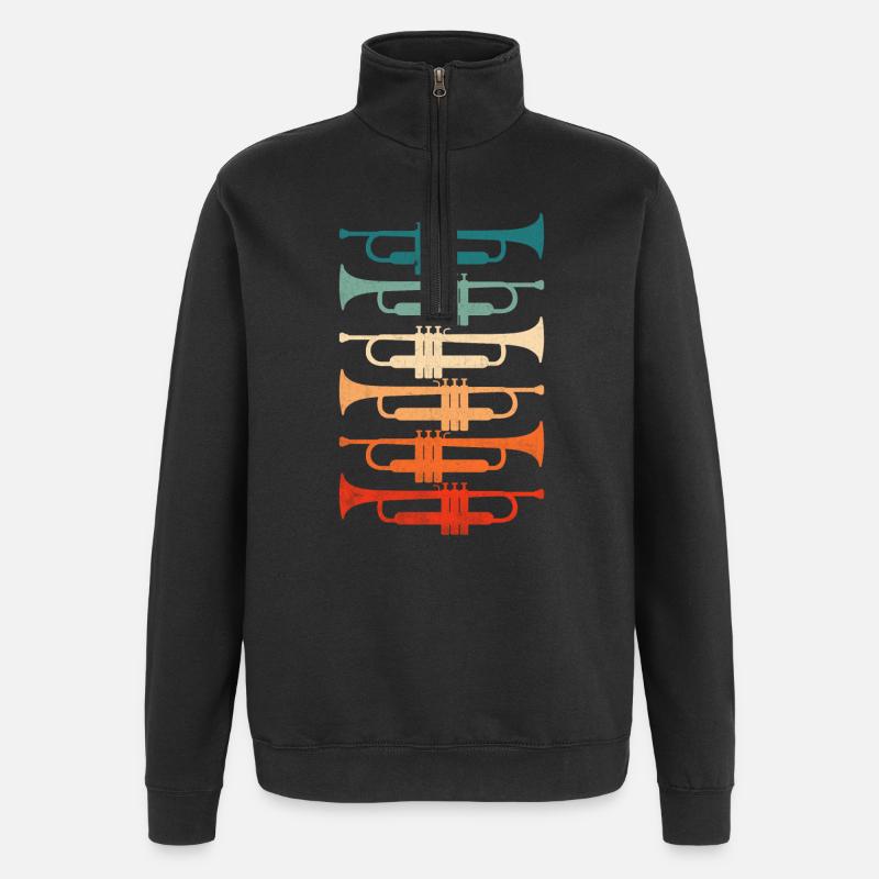 TROMPETE - Quarter-Zip-Sweatshirt - Schwarz