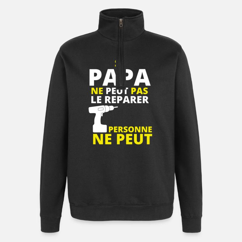 bricoleur, bricoleur, bricolage - Sweat à zip 1/4 - noir