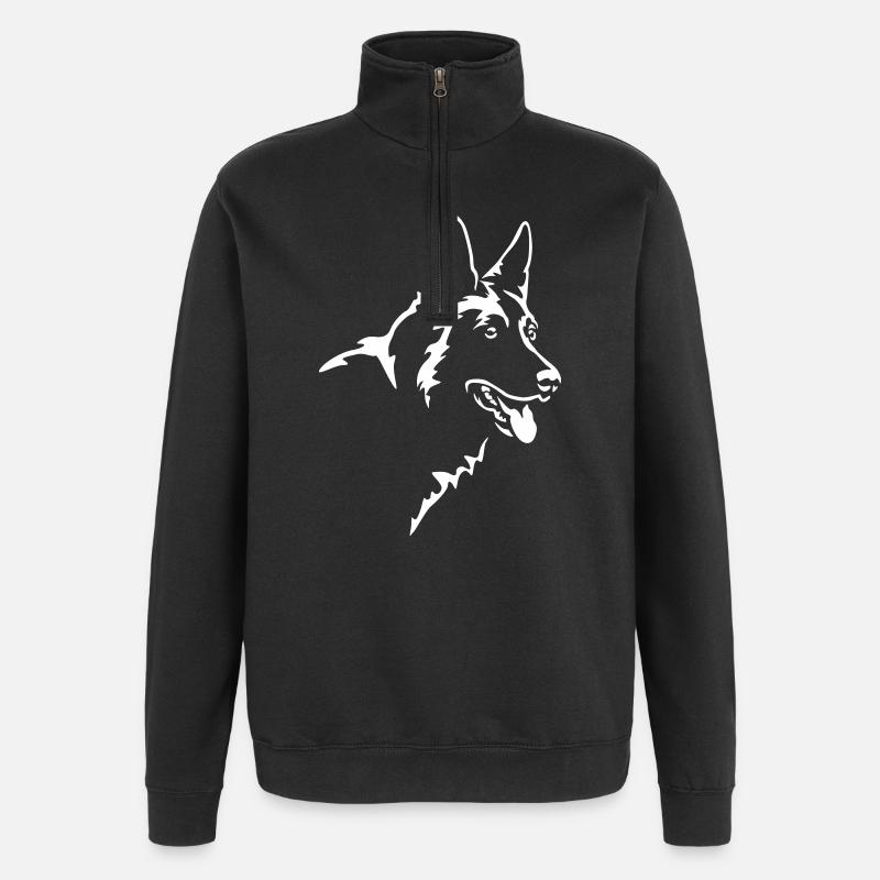 German Shepherd Head "Black Edition" - Quarter-Zip Sweatshirt - black