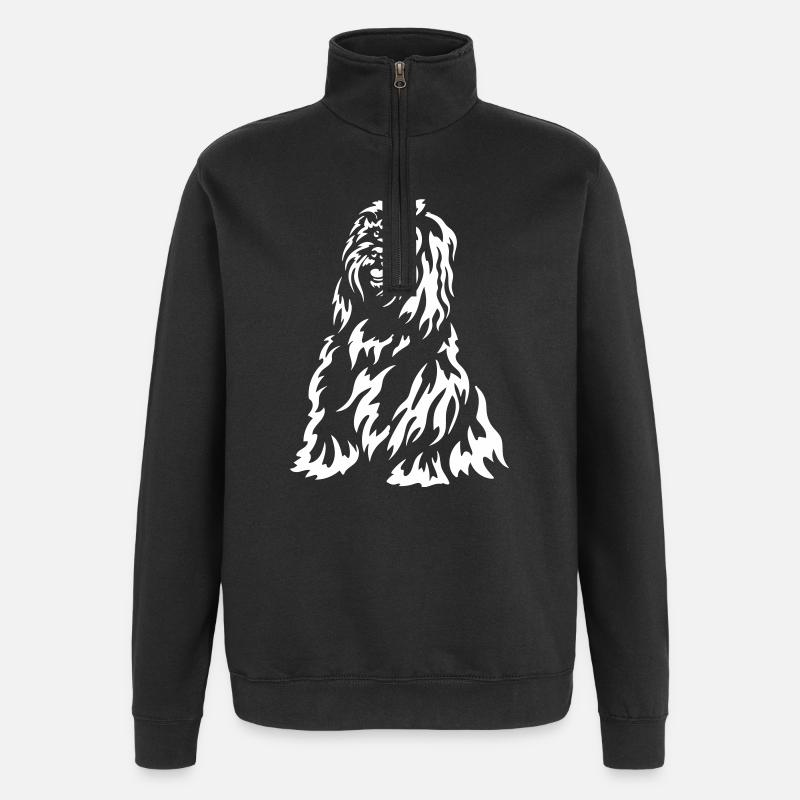 Tibet Terrier "Black Edition" - Quarter-Zip-Sweatshirt - Schwarz