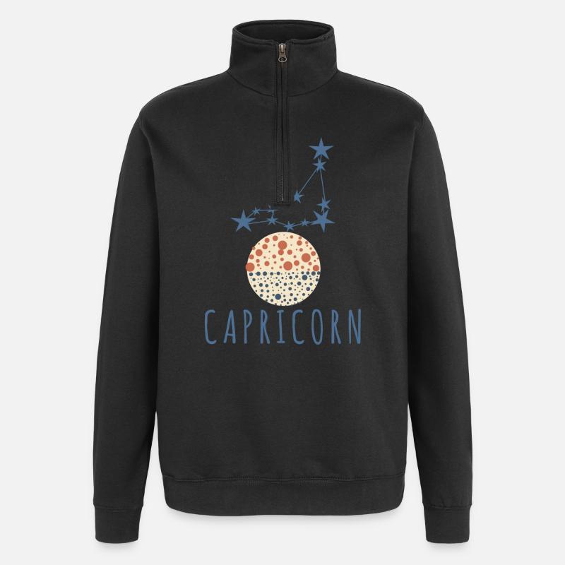 Das Sternbild Steinbock - Quarter-Zip-Sweatshirt - Schwarz