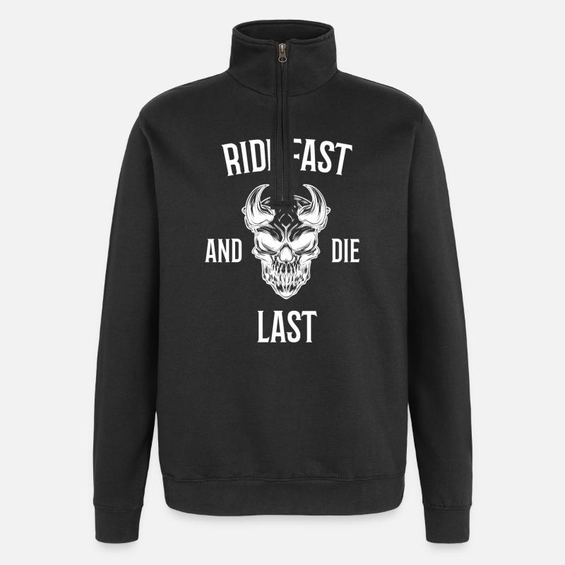 Ride Fast and Die Last - Quarter-Zip Sweatshirt - black