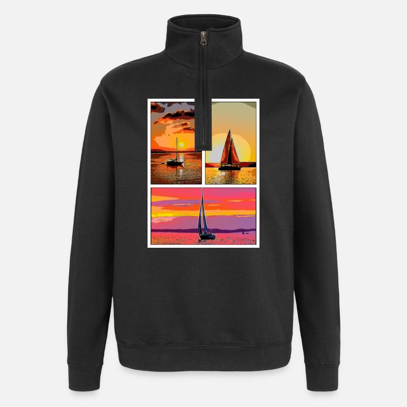 voile - Sweat à zip 1/4 - noir