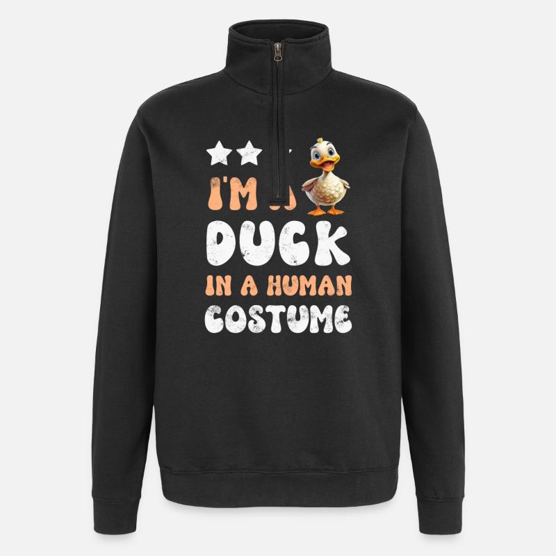 Duck ducks - Quarter-Zip Sweatshirt - black