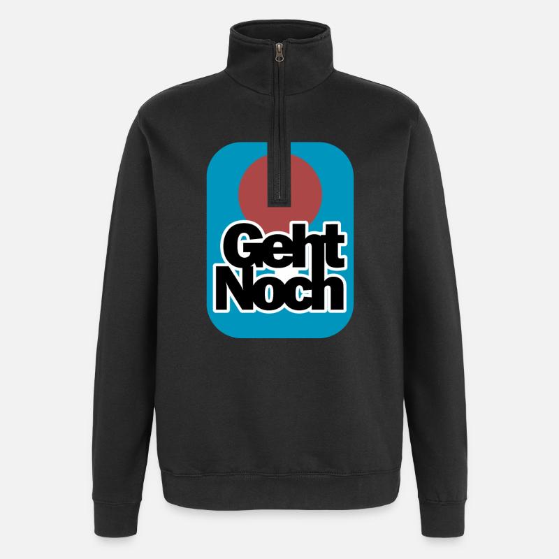 Lebensfreude Sonne Design - Quarter-Zip-Sweatshirt - Schwarz