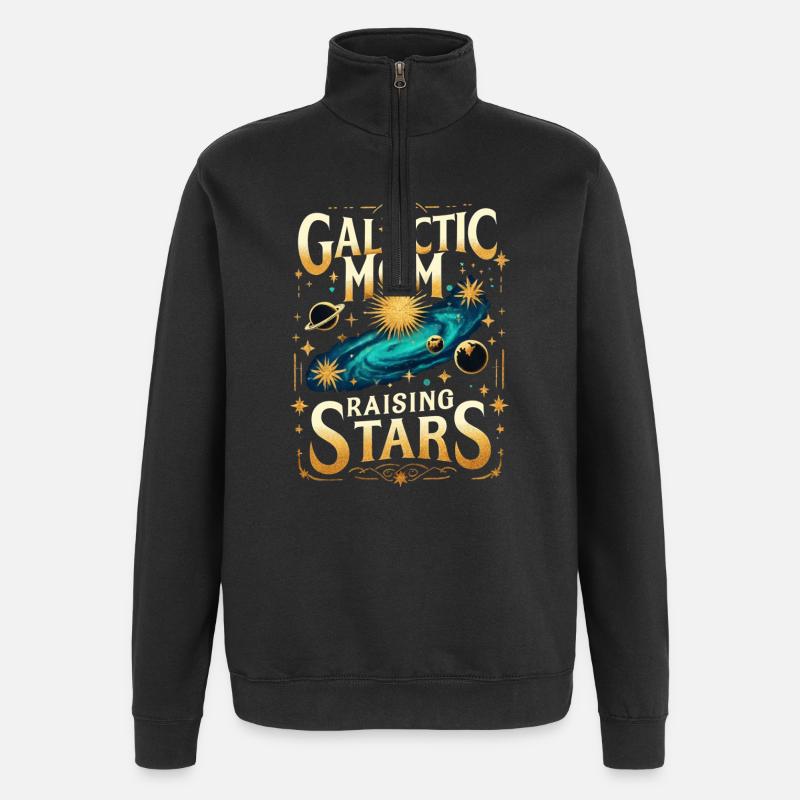 Galactic Mom Raising Stars - Quarter-Zip Sweatshirt - black