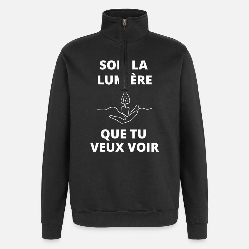 Chandelle Symbolique Éclairante - Sweat à zip 1/4 - noir
