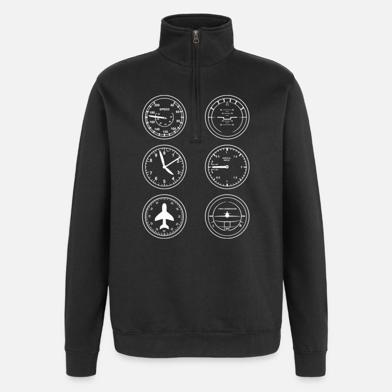 Aircraft Instruments - Quarter-Zip Sweatshirt - black