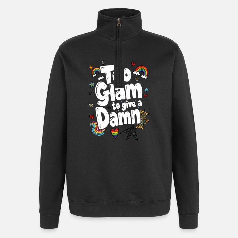 TROP GLAMOUR POUR S’EN SOUCIER - Sweat à zip 1/4 - noir