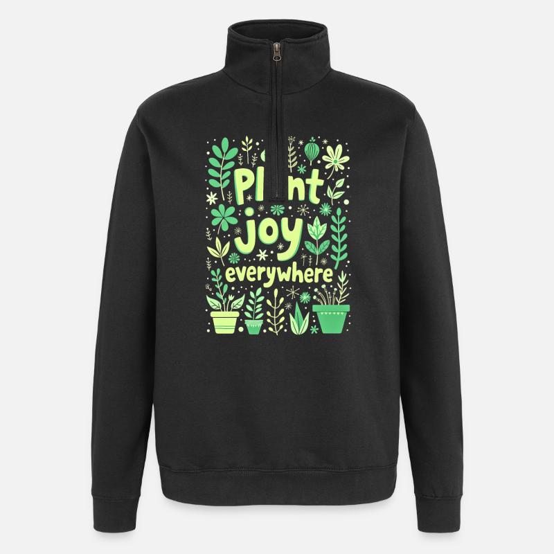 PLANTEZ DE LA JOIE PARTOUT - Sweat à zip 1/4 - noir