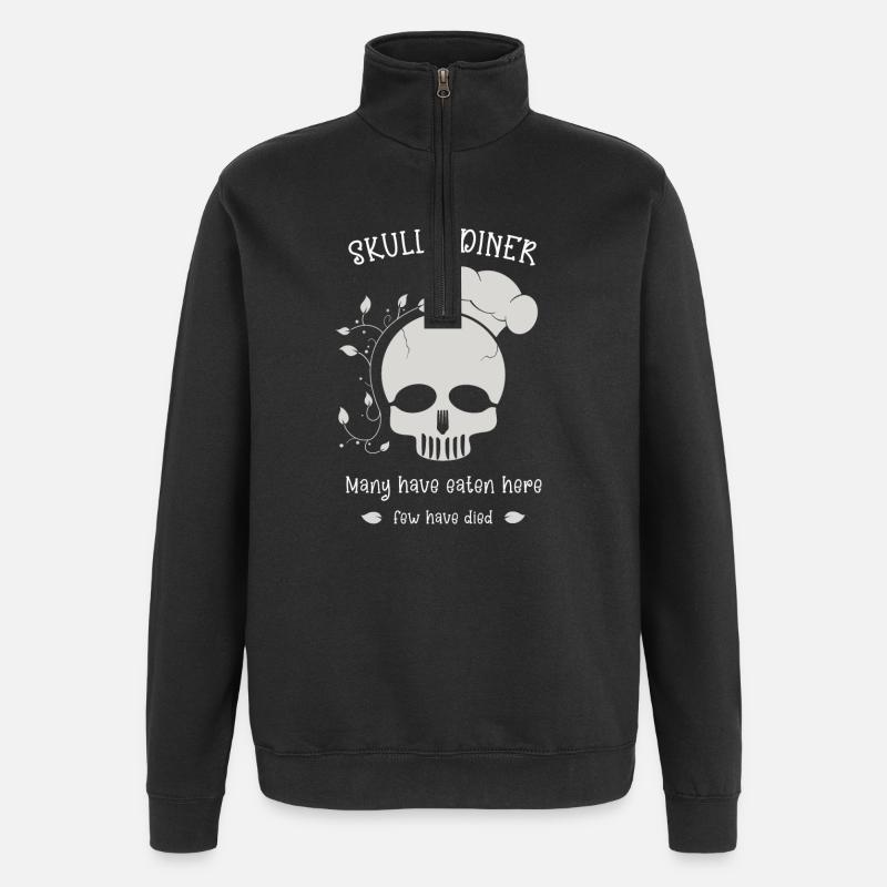 Dîner du crâne - Sweat à zip 1/4 - noir