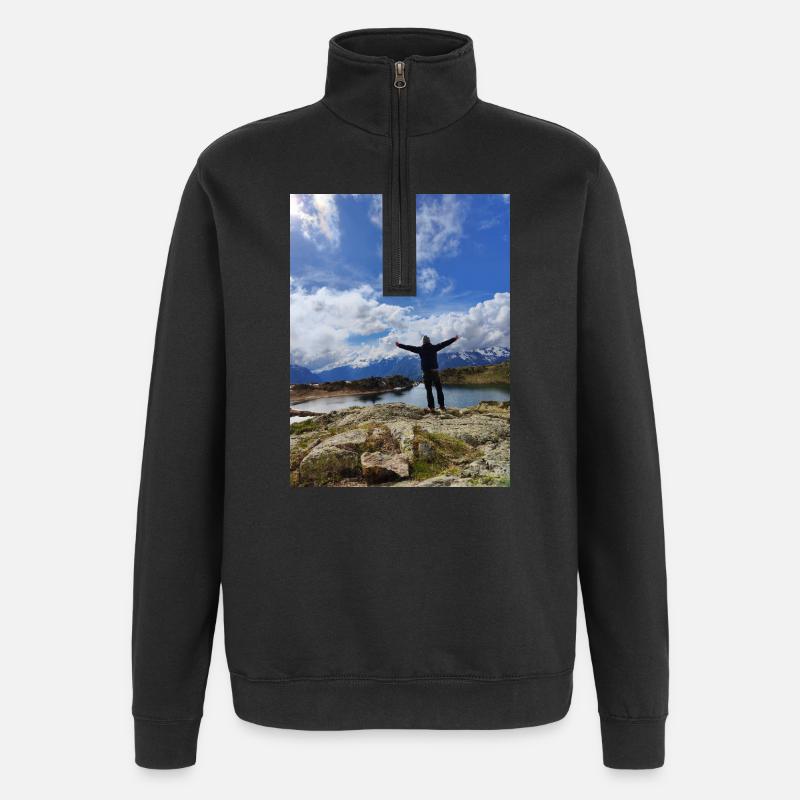 Triumphgipfel an der Spitze - Quarter-Zip-Sweatshirt - Schwarz