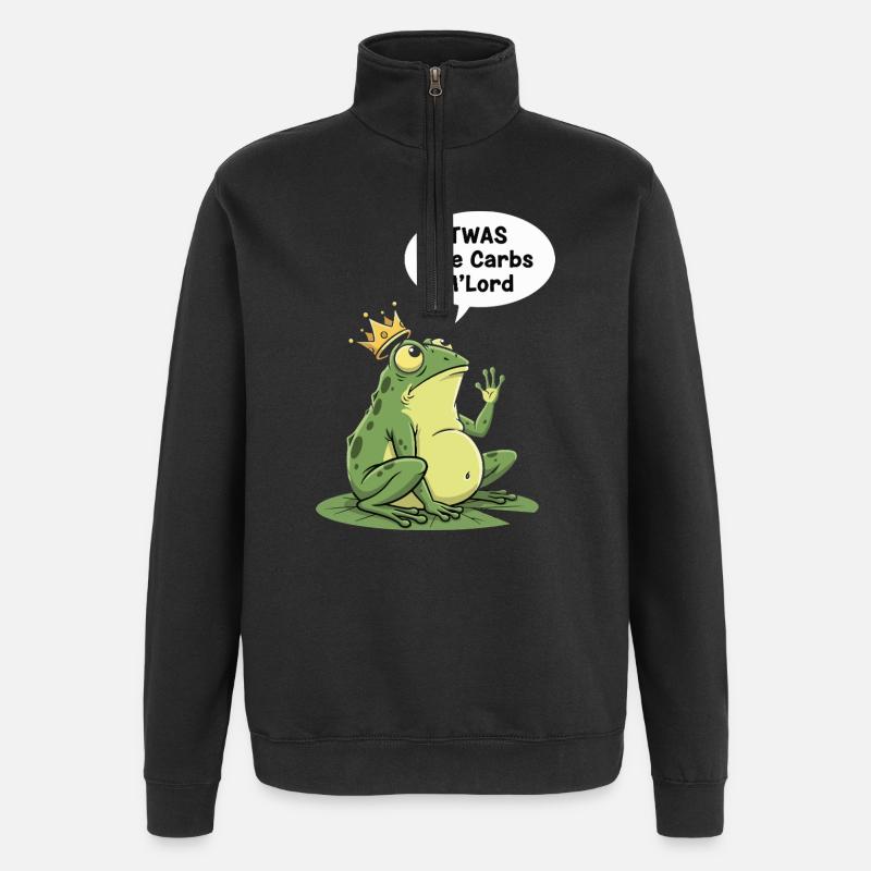 Regal Frog Carbohydrate King Design - Quarter-Zip Sweatshirt - black
