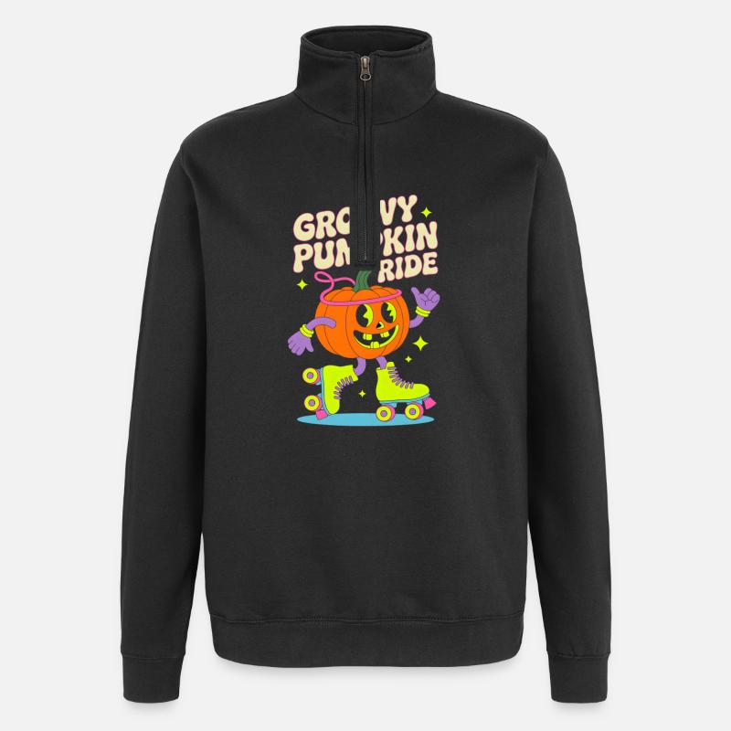 Groovy Pumpkin Patin en ligne - Sweat à zip 1/4 - noir