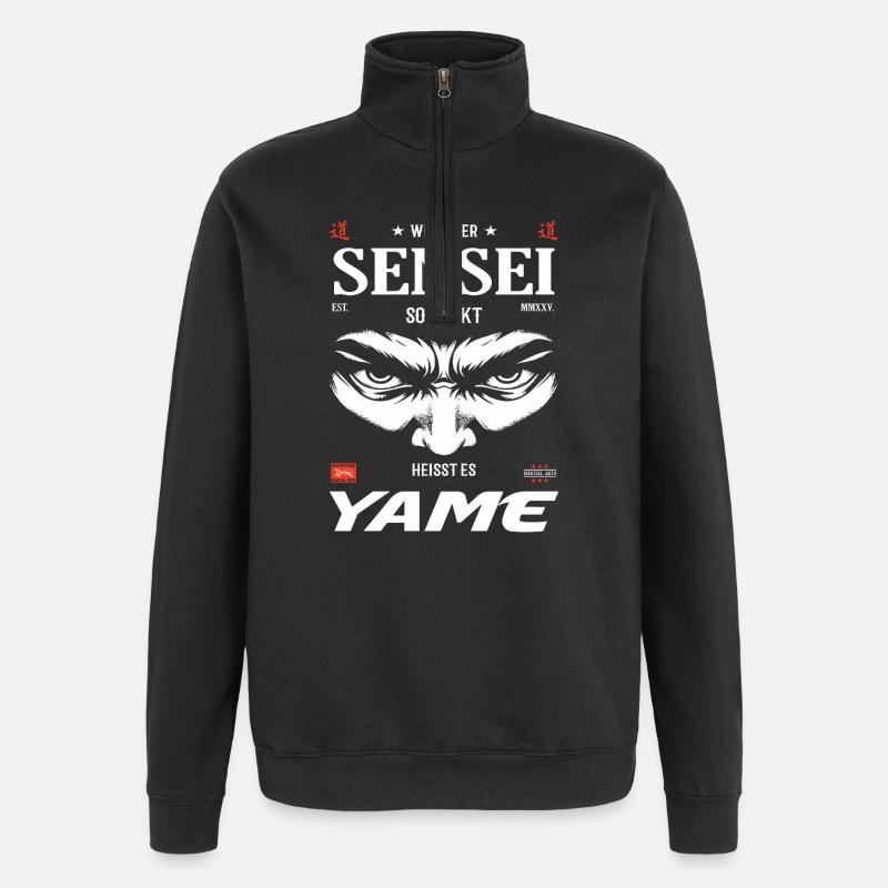 Sensei Evil Eye – Yame Design - Sweat à zip 1/4 - noir