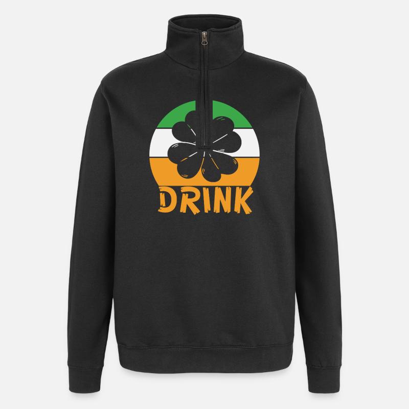 Boisson de la Saint-Patrick - Sweat à zip 1/4 - noir