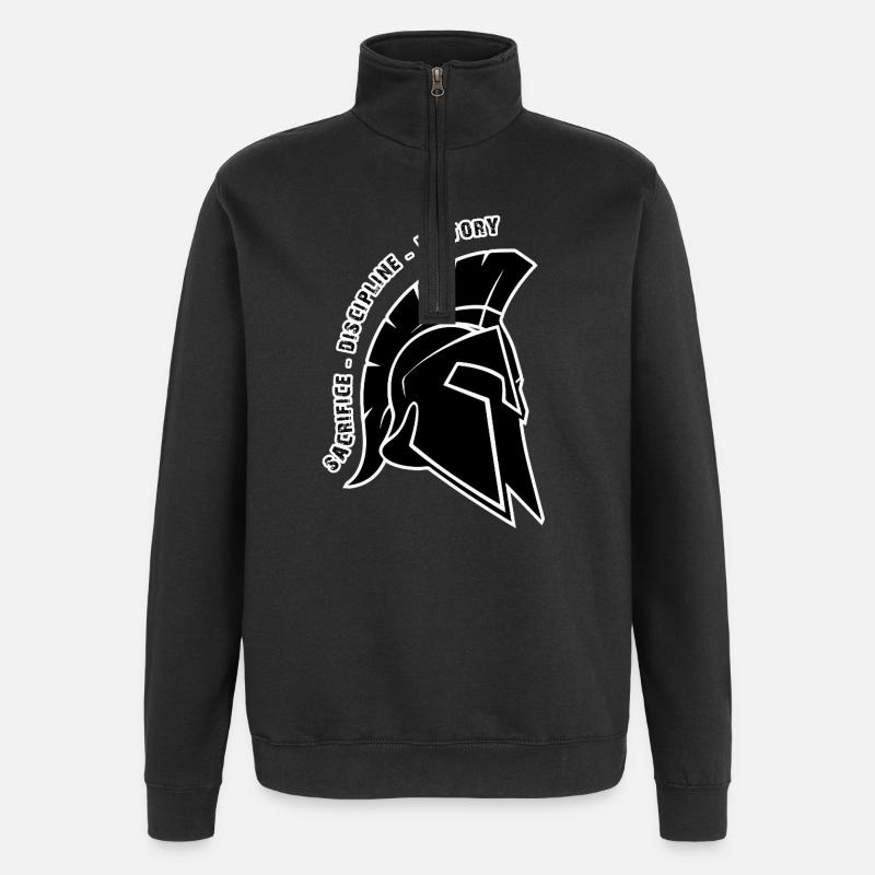 Epischer Sieg Spartanischer Helm - Quarter-Zip-Sweatshirt - Schwarz