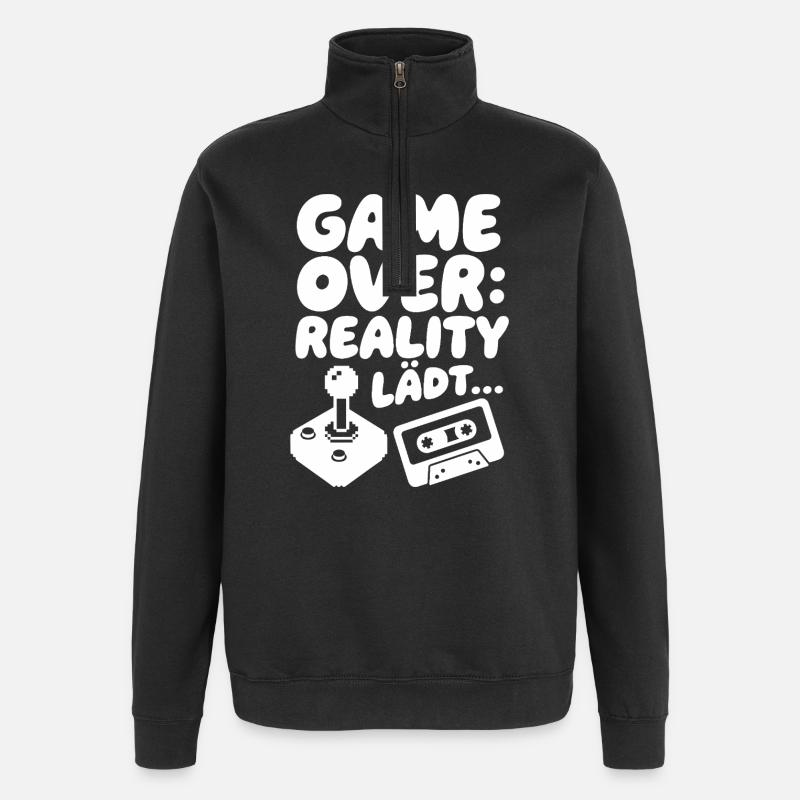 Game Over Reality - Sweat à zip 1/4 - noir