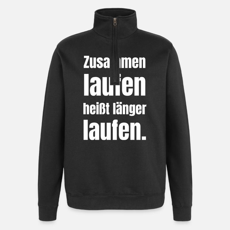 Running together means running longer. - Quarter-Zip Sweatshirt - black