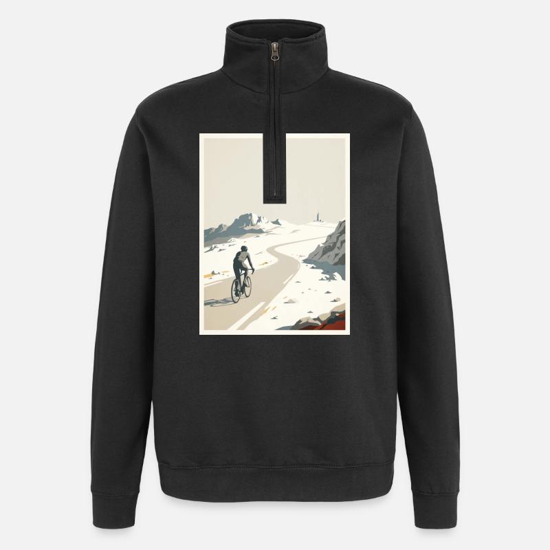 Summit Road - Souvenir du cyclisme - Sweat à zip 1/4 - noir