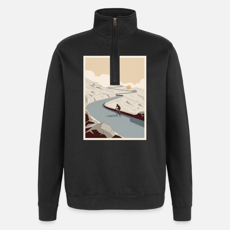 La Grimpe — Souvenir du cyclisme - Sweat à zip 1/4 - noir