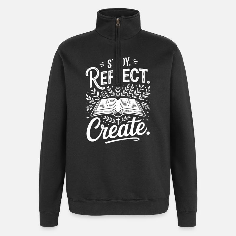 Study Reflect Create OpenBook Motif - Quarter-Zip Sweatshirt - black