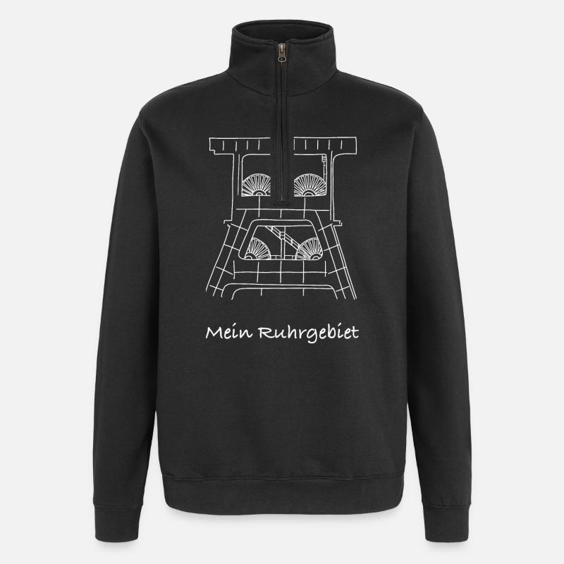 Mein Ruhrgebiet - Quarter-Zip-Sweatshirt - Schwarz