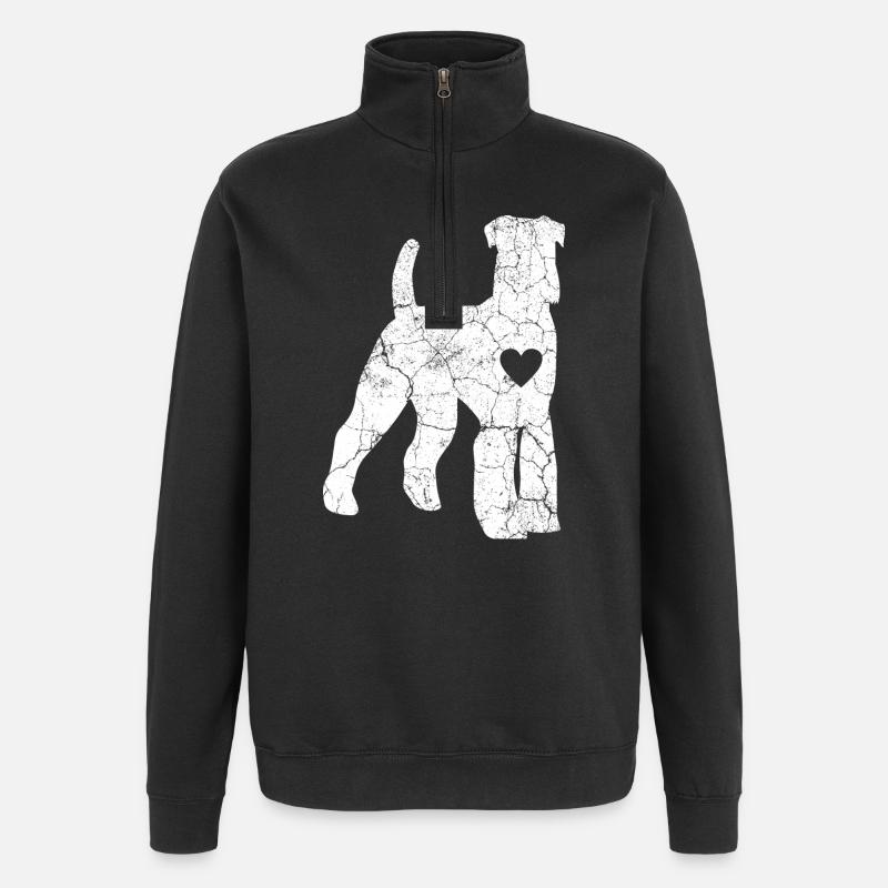 Chien Schnauzer - Sweat à zip 1/4 - noir