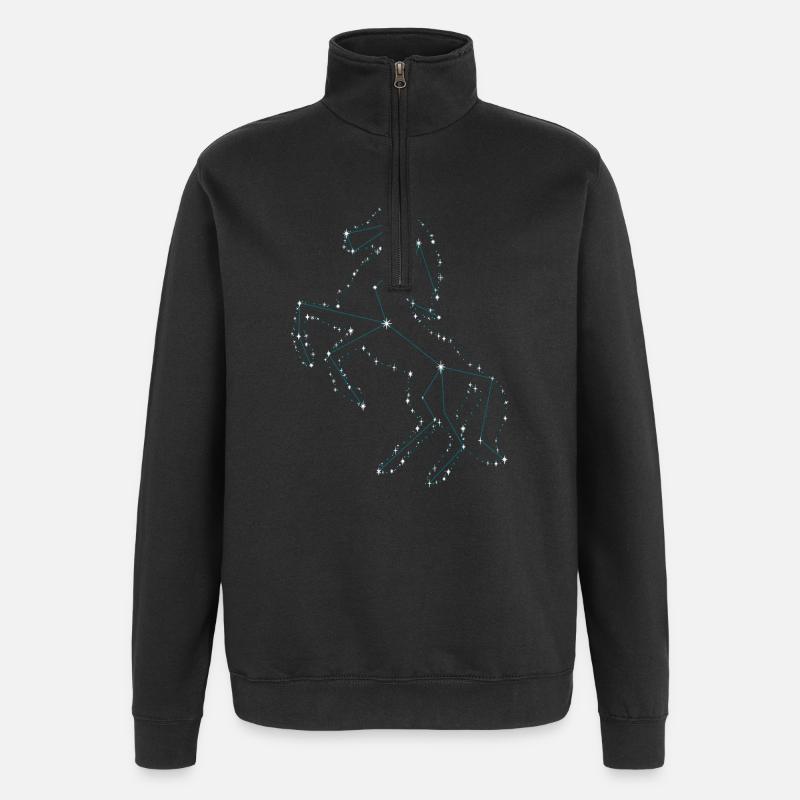 Pferdetraum Pferde Liebe Sternen Pferd - Quarter-Zip-Sweatshirt - Schwarz